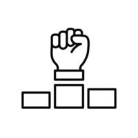 Competitive advantage icon with fist vector