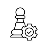 Tactical execution icon with chess pawn vector