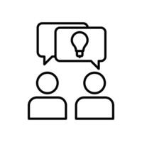 Effective communication icon with two person talking about idea vector