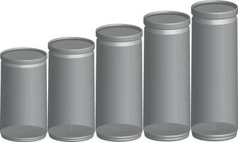Template of a Set of Empty Cans for Label Design vector