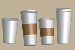Four different types of coffee cups are shown vector