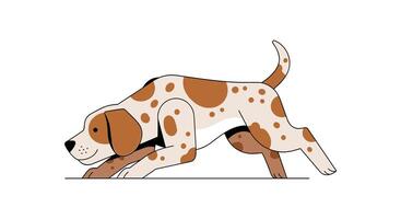 A cartoon dog is running on the ground vector