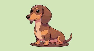 A cartoon dog sitting on a green background vector