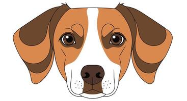 A cartoon dog's face with a white background vector