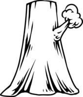 Cartoon Tree Trunk with Sprout vector