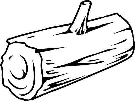 Cartoon Cut Log with Knot
