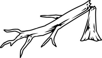 Cartoon Broken Tree Branch vector