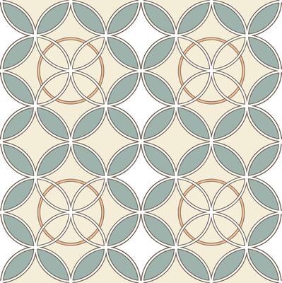 Modern Interlocking Circles and Hexagon Seamless Geometric Pattern