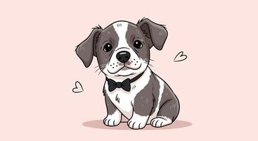 Charming Canine Companion Exploring Themes of Loyalty Friendship Affection Happiness in Whimsical World vector