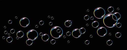 A background with flight of soap bubbles. vector
