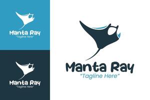 Elegant Manta Ray Logo for Environmental, Wildlife and Ocean Brands vector