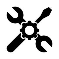 wrench and screwdriver tools, service tool icon illustration design vector