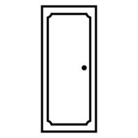Door icon. Outline illustration of door icon for web vector