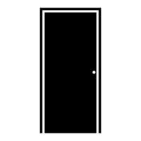 Door icon. Simple illustration of door icon for web design isolated on white background vector