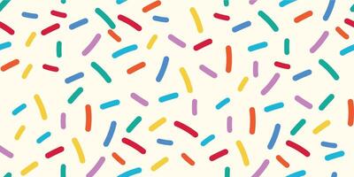 Colorful Seamless Pattern with Donut Candy Glaze and Rainbow Sprinkle Texture Featuring Tiny Vermicelli for Sweet Dessert Background and Bright Fun Bakery Inspired Illustration vector