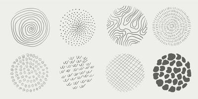Isolated hand drawn round scribble circles. Abstract doodle sketch shapes in black. Modern contemporary circular pen elements. Set of line graffiti bubbles on white background. vector
