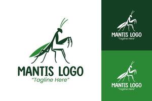 Eco-Friendly Mantis Logo Design with Green and Black Color for Professional Branding vector