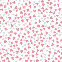Seamless pattern in a simple childish style. Cute pink and gray hearts on white background. Valentine's Day pattern vector