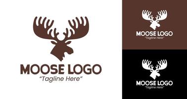 Playful and Clean Moose Logo Design with Brown and Black for Business Branding vector