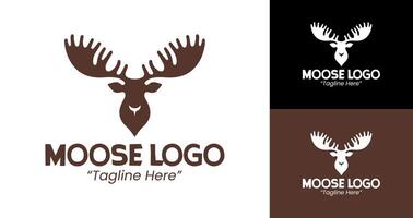 Modern and Unique Moose Logo Design in Black and Brown Colors for Branding vector