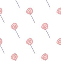 Seamless Pastel Pink Lollipop Pattern vector