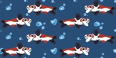 Seamless Koi Fish Underwater Pattern vector