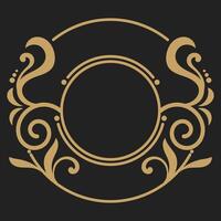 Vintage gold circle frame for vintage text graphic elements. Circle outline. vector
