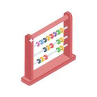 Well designed isometric icon of abacus with wooden frame vector