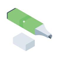 A well crafted isometric icon of text highlighter vector