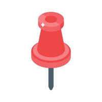 A modern isometric icon of colorful pushpin vector