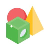 A captivating isometric icon of basic geometry shapes vector