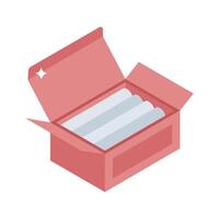An amazing isometric style icon of chalk box open vector