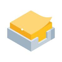 Trendy isometric style icon showing file organizer stack vector