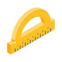 Easy to edit isometric icon of angular protractor tool vector