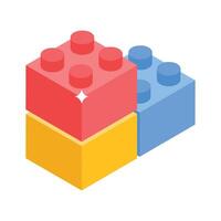 Visually engaging isometric icon of kids learning toy blocks vector