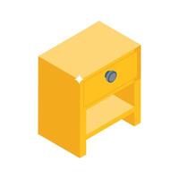 A modern isometric style icon of drawer vector