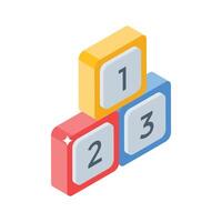 A well designed isometric icon of math digits vector