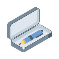 Check out this isometric icon of open ballpoint case vector
