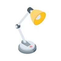 Easy to edit isometric style icon of study desk lamp vector