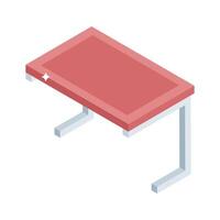 A premium isometric icon of shared classroom table vector