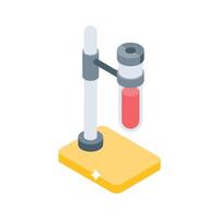 Premium isometric icon of metal lab stand for experiment vector