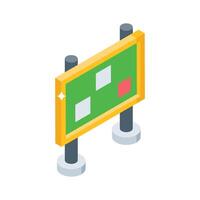 Visually engaging isometric icon of bulletin notice board vector