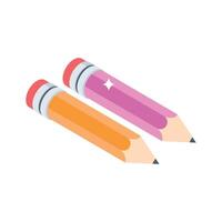 Editable isometric icon of graphite lead pencils vector