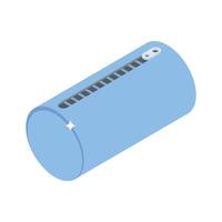 A trendy isometric icon showing organized stationery pouch zippered vector