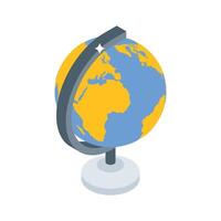 Easy to edit isometric icon of rotating table globe vector
