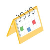 Editable isometric icon of classroom timetable schedule vector