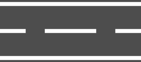 Clean graphic of a highway surface from a top down perspective, featuring classic road stripes. Perfect for backgrounds related to infrastructure, driving, or navigating urban and rural landscapes vector