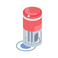 A modern isometric icon of self-inking automatic stamp device vector