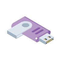 Well crafted isometric icon of usb storage device vector