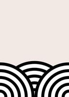 Minimalist background featuring a stylized black and white Japanese wave pattern at the bottom, with ample copy space above. Ideal for elegant designs, invitations, or serene digital content vector
